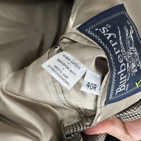 Burberry Tan Wool Nova Check Single Breasted Sport Coat 40 R Brown Plaid Blazer - Picture 7 of 7